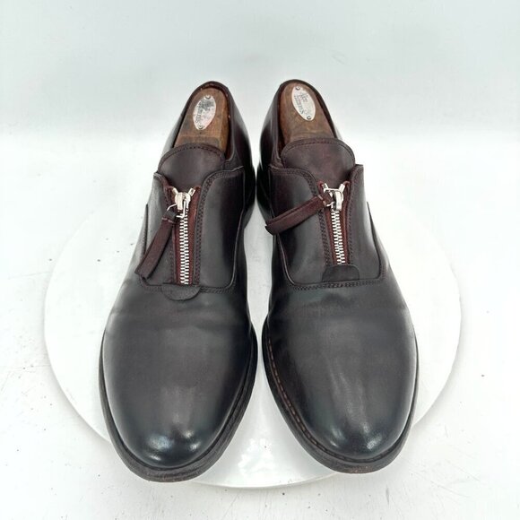 Premiata Other - Premiata Men Size 9 Dark Brown Leather Front Zip Plain Toe Casual Shoes